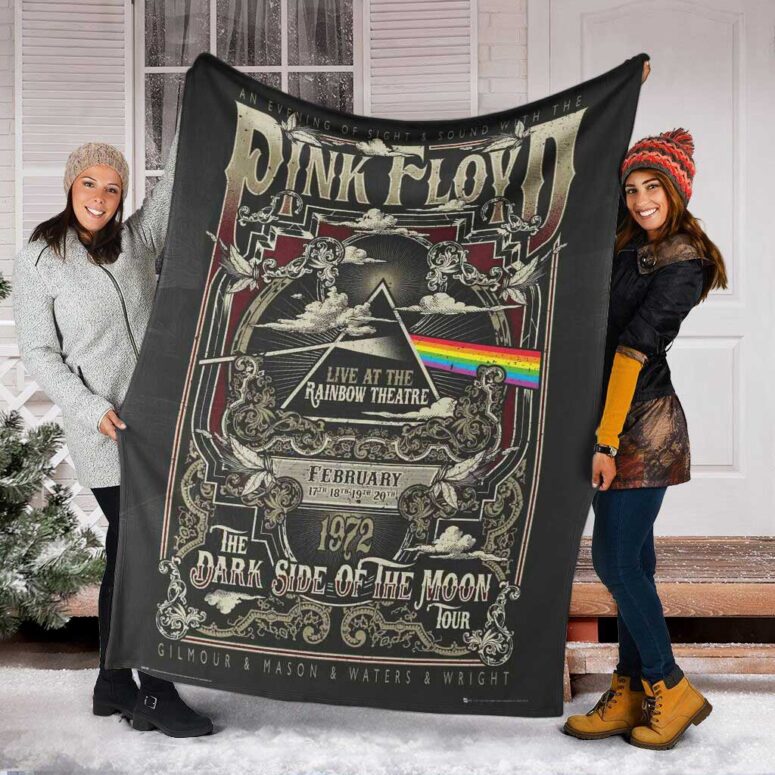 Pink Floyd Fleece Blanket - Live At Rainbow Theatre 1972 Pink Floyd TDSOTM Tour Premium