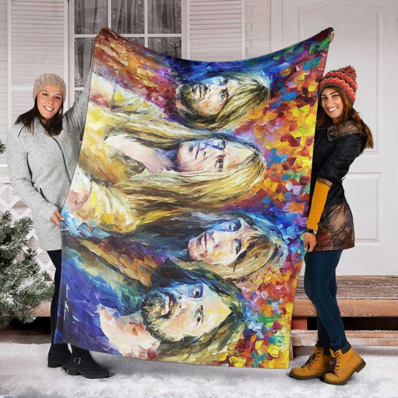Pink Floyd Fleece Blanket - Water Color Drawing Art Premium Pink Floyd Fleece Blanket - Water Color Drawing Art Premium