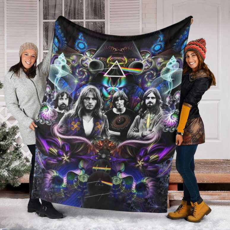 Pink Floyd Fleece Blanket - Dark Side Of The Moon Psychedelic Abstract Art Premium