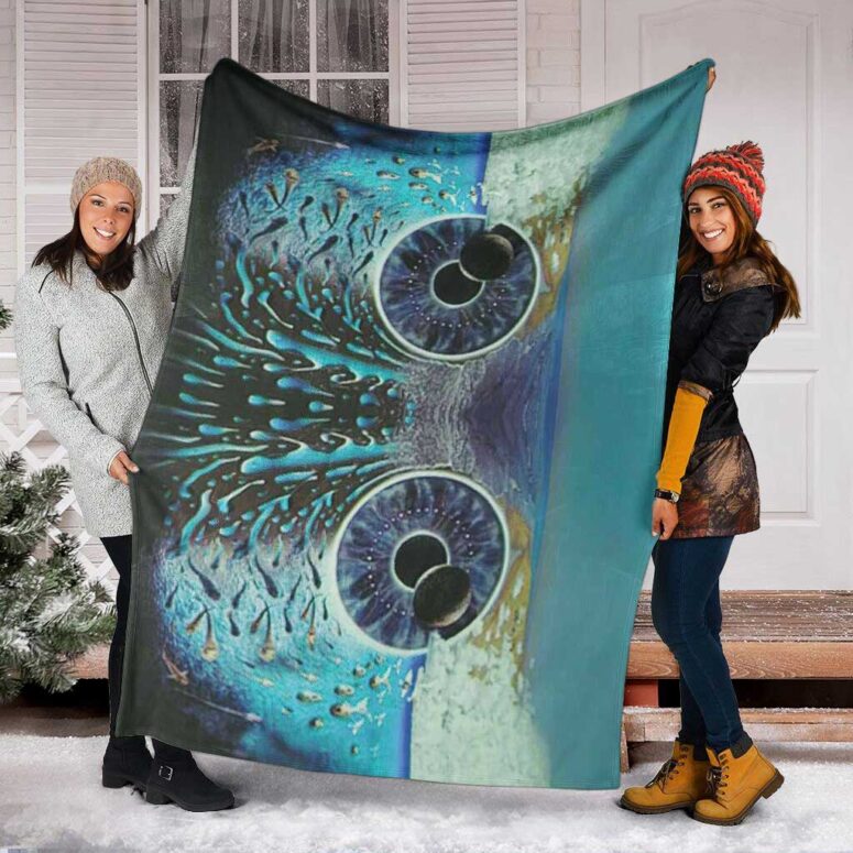Pink Floyd Fleece Blanket - Pulse Owl Eyes Premium Pink Floyd Fleece Blanket - Pulse Owl Eyes Premium