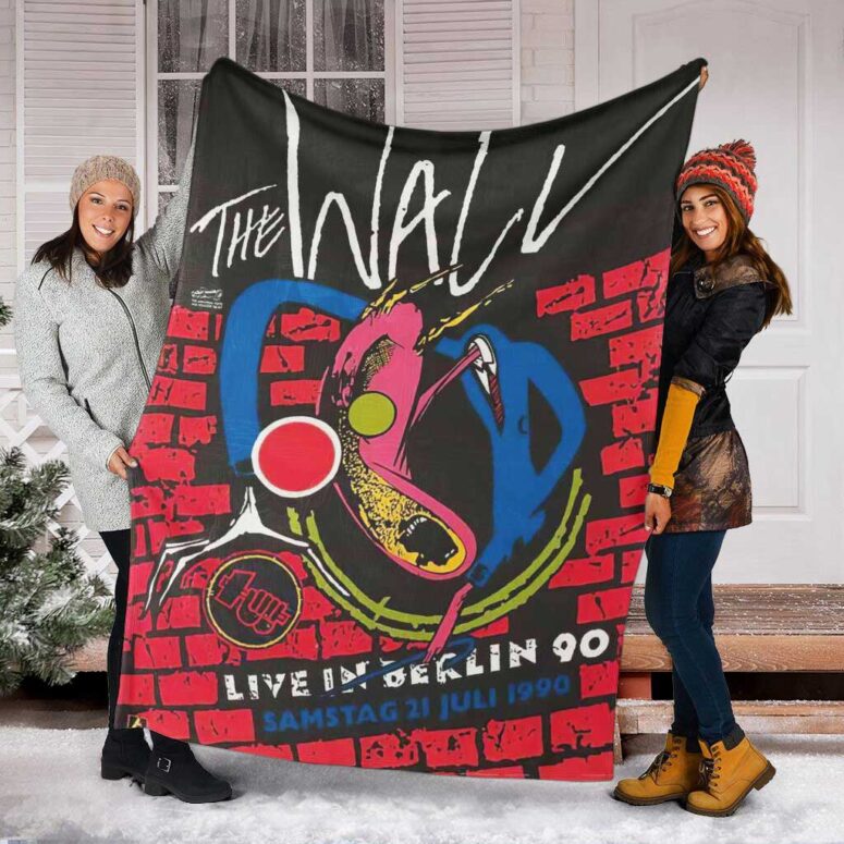 Pink Floyd Fleece Blanket - Roger Waters The Wall Live in Berlin 1990 Premium Pink Floyd Fleece Blanket - Roger Waters The Wall Live in Berlin 1990 Premium