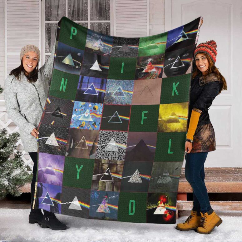 Pink Floyd Fleece Blanket - The Dark Side of the Moon 40th Anniversary Green Premium Pink Floyd Fleece Blanket - The Dark Side of the Moon 40th Anniversary Green Premium