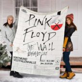 Pink Floyd Fleece Blanket - The Wall Original Vintage Tour Poster for Dortmund Germany 1981 Premium