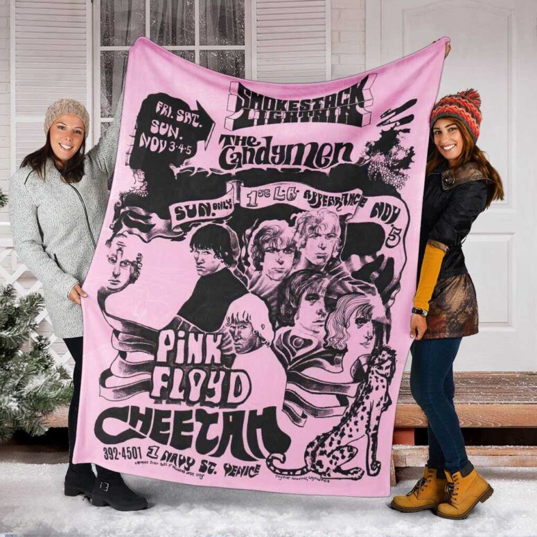 Pink Floyd Fleece Blanket - Venice Kaliforniyada Cheetah klubu 1967 Premium