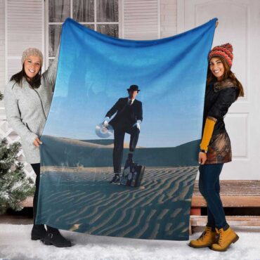 Pink Floyd Fleece Blanket - Wish You Were Here Desert Man in Bowler Premium