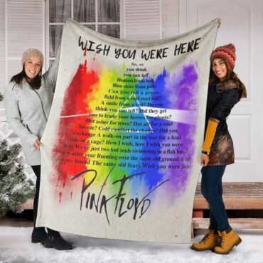 Pink Floyd Fleece Blanket - Wish You were here lyric Premium