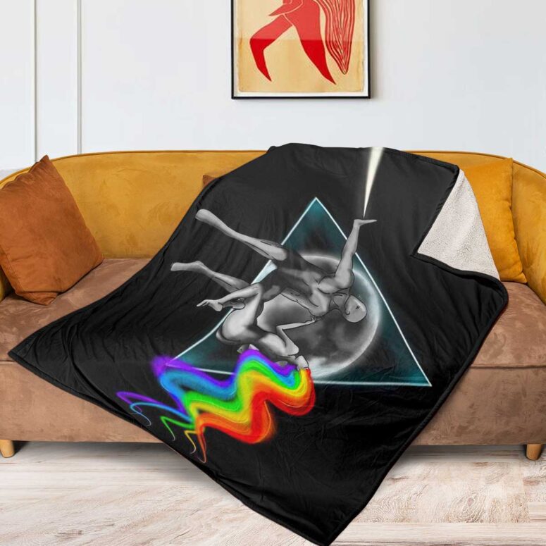 Pink Floyd Fleece Blanket - Adam Eva Pink Floyd Premium Pink Floyd Fleece Blanket - Adam Eva Pink Floyd Premium