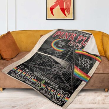 Pink Floyd Fleece Blanket - Carnegie Hall Dark Side Of The Moon Tour Poster Premium
