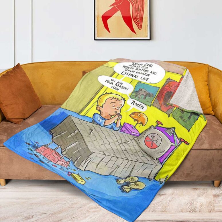 Pink Floyd Fleece Blanket - Fan Boy Wish Premium Pink Floyd Fleece Blanket - Fan Boy Wish Premium