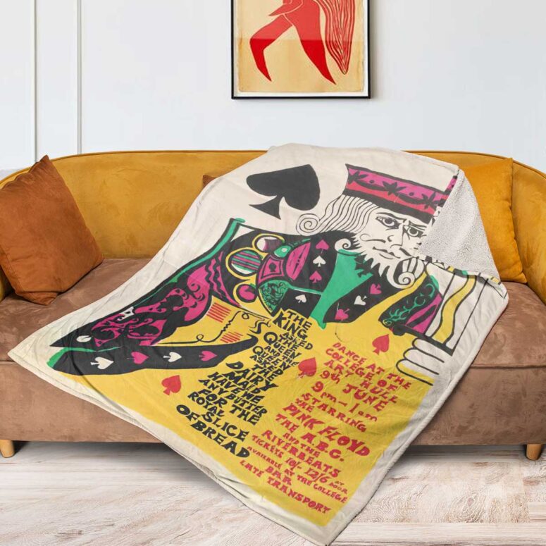Pink Floyd Fleece Blanket - King of Spades The Pink Floyd Promo Vintage Premium Pink Floyd Fleece Blanket - King of Spades The Pink Floyd Promo Vintage Premium
