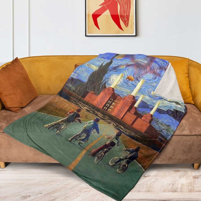 Pink Floyd Fleece Blanket - Pigs Can Fly Stranger Things x Animals Premium