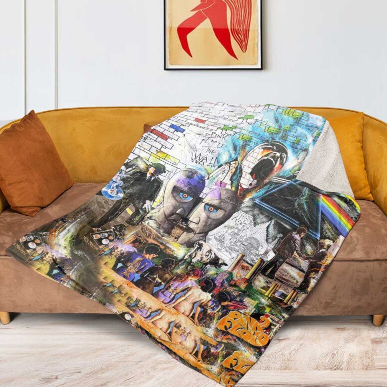 Pink Floyd Fleece Blanket - Pink Floyd Psychedelic Rock Album Cover Premium Pink Floyd Fleece Blanket - Pink Floyd Psychedelic Rock Album Cover Premium