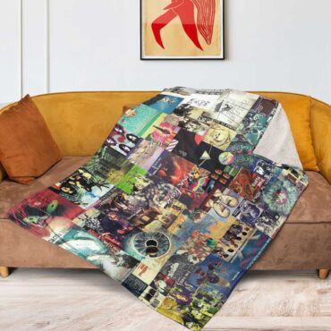 Pink Floyd Fleece Blanket - Albums Collage Premium