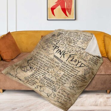 Pink Floyd Fleece Blanket - Draft Paper Art Premium