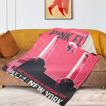 Pink Floyd Fleece Blanket - In The Flesh North American Tour Poster Premium