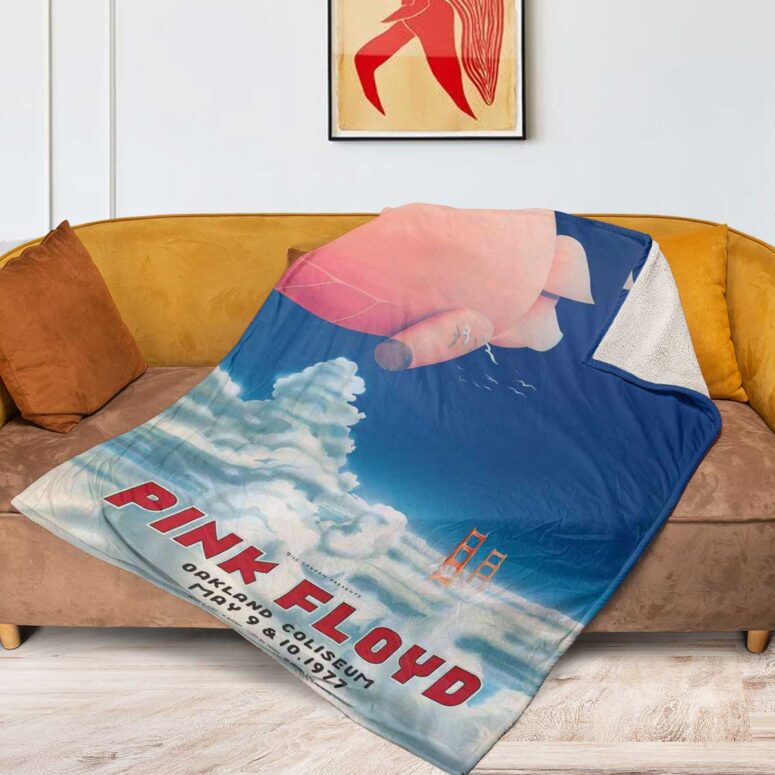 Pink Floyd Fleece Blanket - Oakland Coliseum Poster Premium Pink Floyd Fleece Blanket - Oakland Coliseum Poster Premium