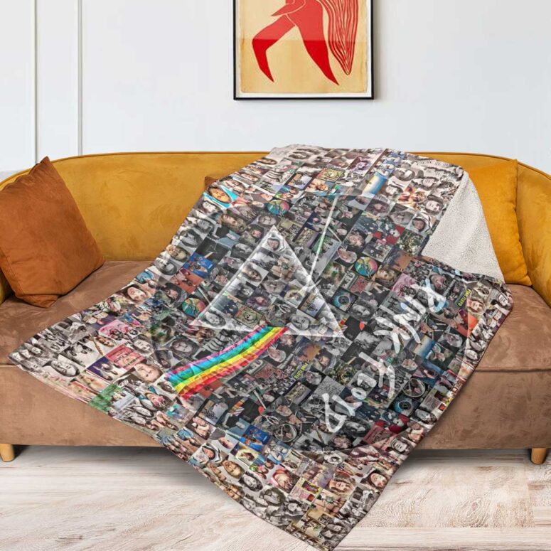 Pink Floyd Fleece Blanket - Photo Mosaic Print Art of All Things Premium Pink Floyd Fleece Blanket - Photo Mosaic Print Art of All Things Premium
