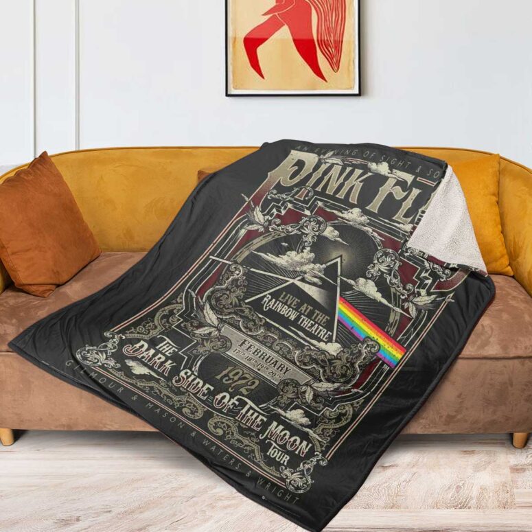 Pink Floyd Fleece Blanket - Live At Rainbow Theatre 1972 Pink Floyd TDSOTM Tour Premium