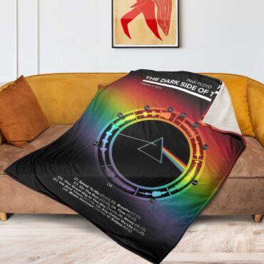 Pink Floyd Fleece Blanket - The Dark Side Of The Moon 1973 Waveform Premium