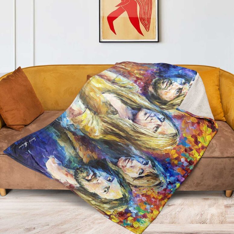 Pink Floyd Fleece Blanket - Water Color Drawing Art Premium Pink Floyd Fleece Blanket - Water Color Drawing Art Premium