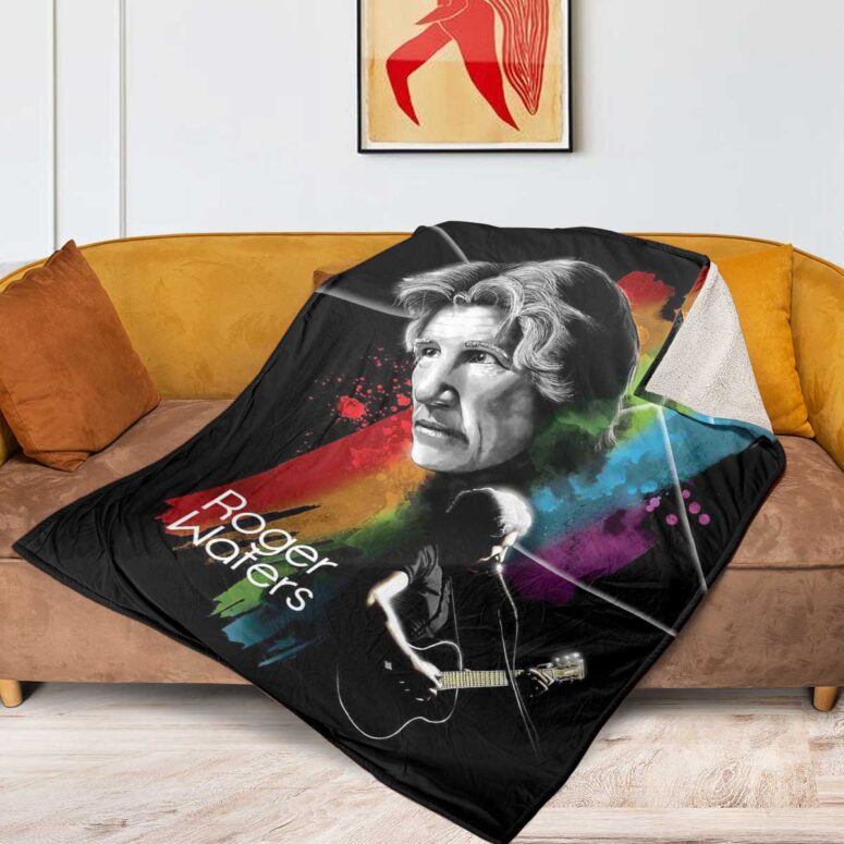 Pink Floyd Fleece Blanket - Roger Water Art Premium Pink Floyd Fleece Blanket - Roger Water Art Premium