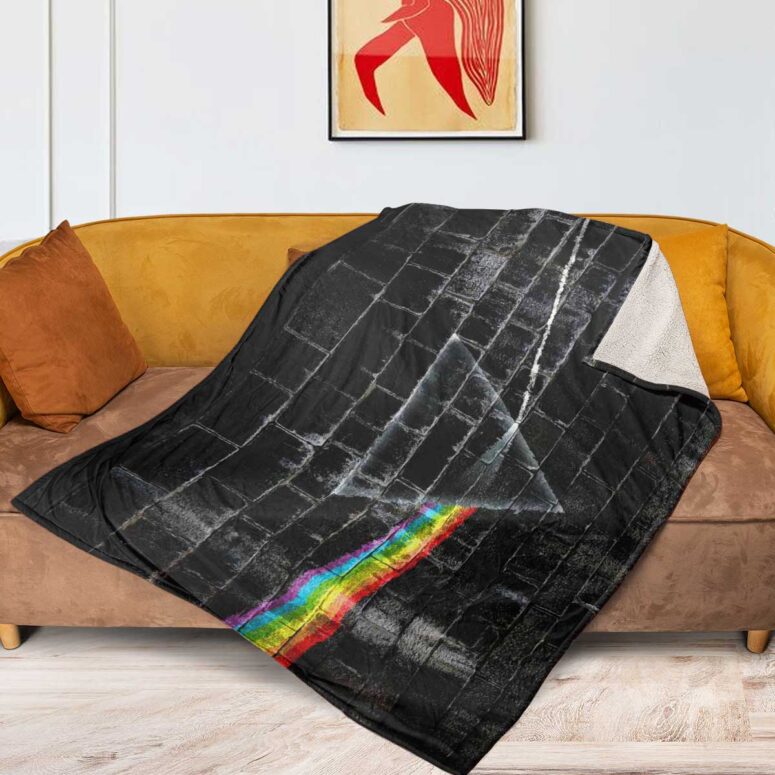Pink Floyd Fleece Blanket - The Dark Side Of The Moon In The Wall Art Premium Pink Floyd Fleece Blanket - The Dark Side Of The Moon In The Wall Art Premium