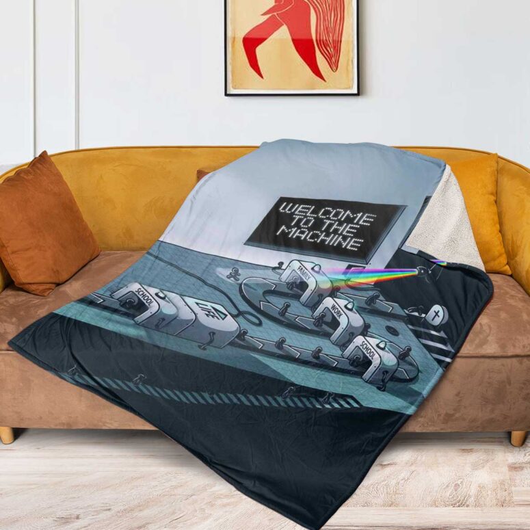 Pink Floyd Fleece Blanket - Welcome To The Machine Premium Pink Floyd Fleece Blanket - Welcome To The Machine Premium