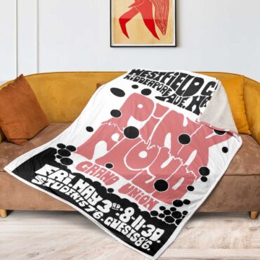 Pink Floyd Fleece Blanket - Westfield College Hampstead Concert 1968 Premium