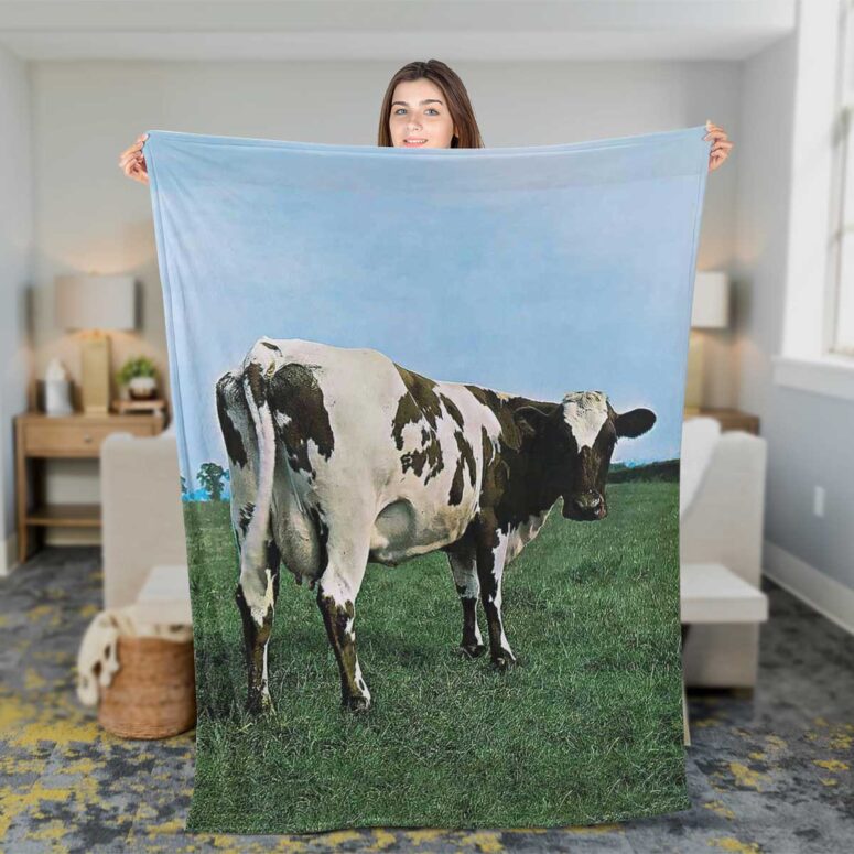Pink Floyd Fleece Blanket - Atom Heart Mother Premium Pink Floyd Fleece Blanket - Atom Heart Mother Premium