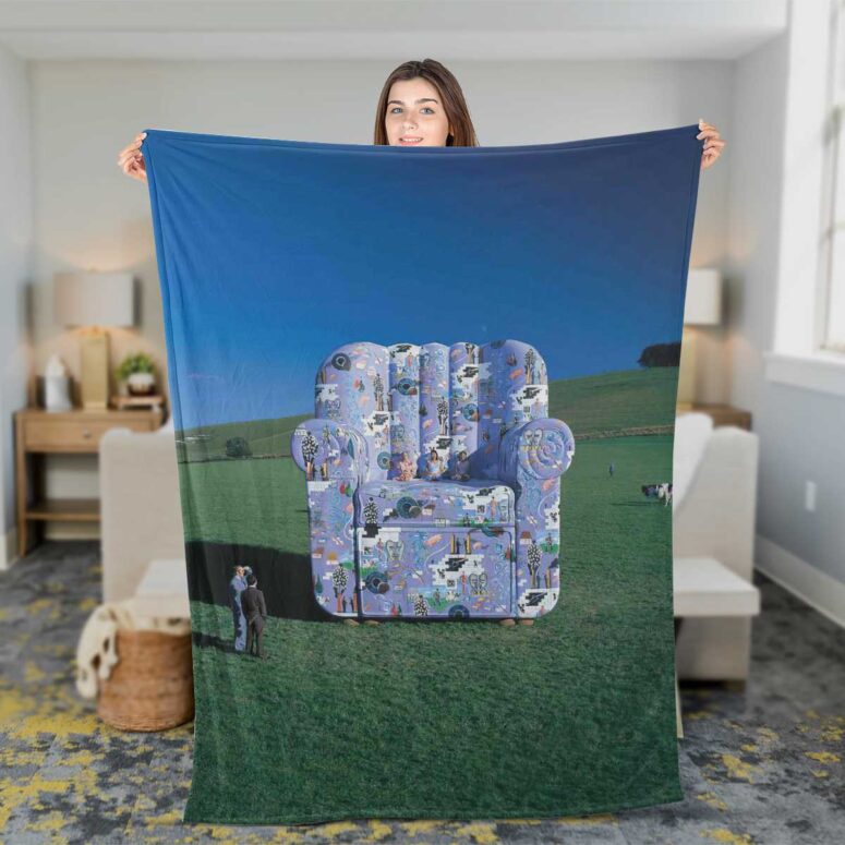 Pink Floyd Fleece Blanket - Characters Chair Premium Pink Floyd Fleece Blanket - Characters Chair Premium