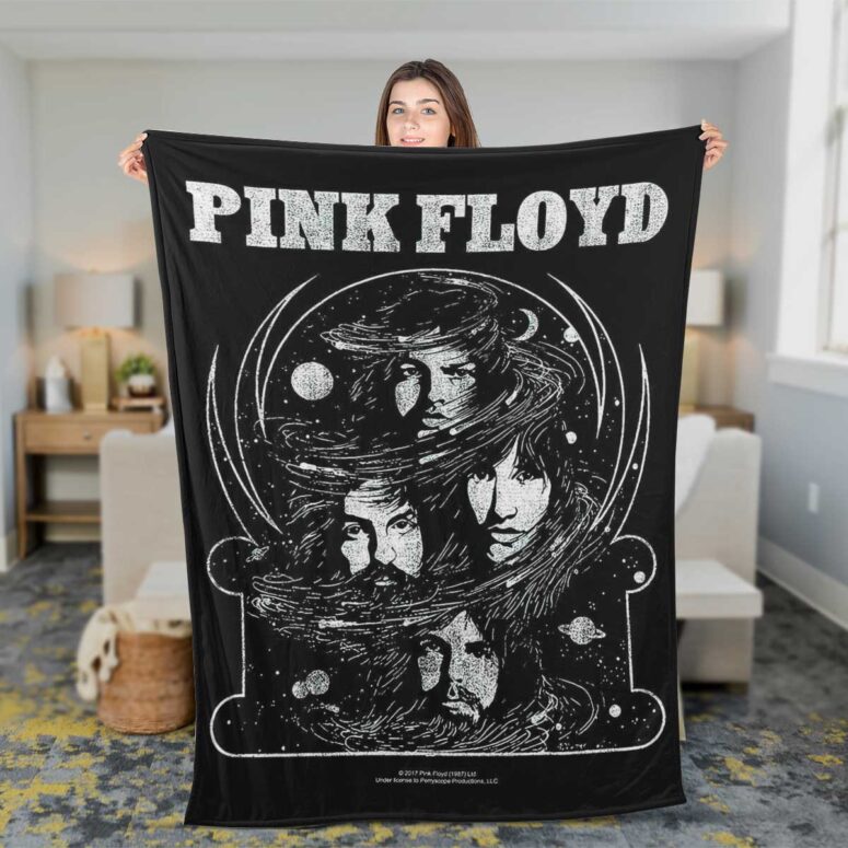 Pink Floyd Fleece Blanket - Cosmic Faces Premium
