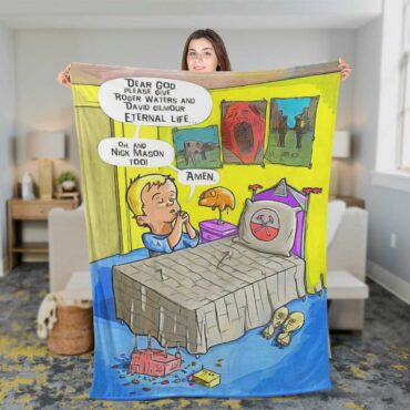 Pink Floyd Fleece Blanket - Fan Boy Wish Premium Pink Floyd Fleece Blanket - Fan Boy Wish Premium