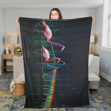 Pink Floyd Fleece Blanket - Flamingo DSOTM Premium