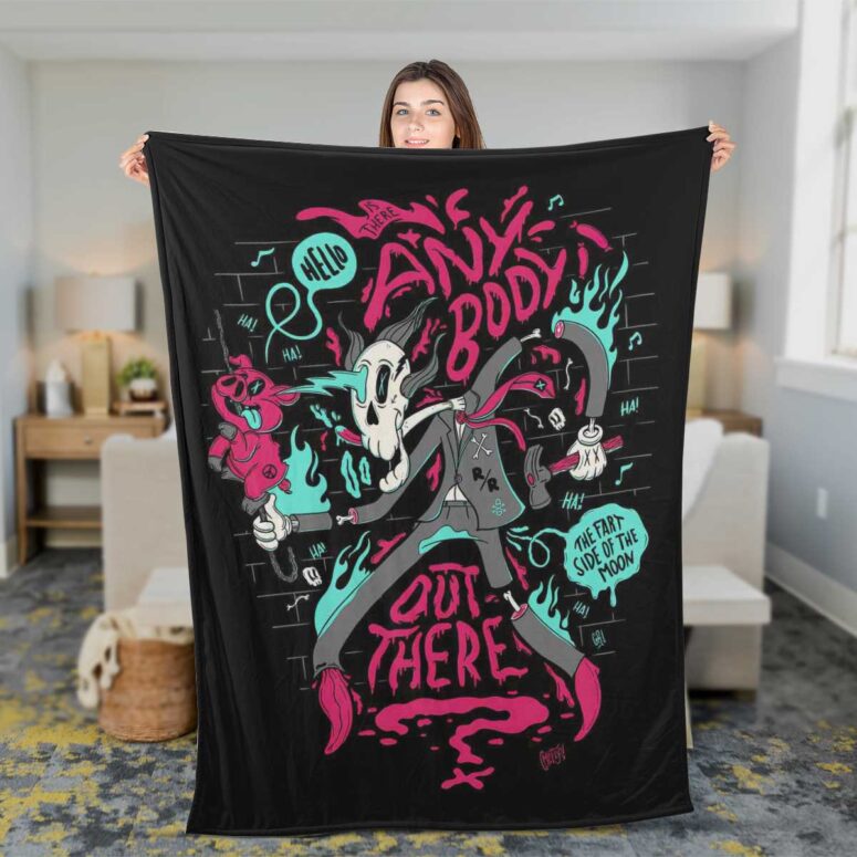 Pink Floyd Fleece Blanket - Is there anybody out there Fan Art Premium Pink Floyd Fleece Blanket - Is there anybody out there Fan Art Premium