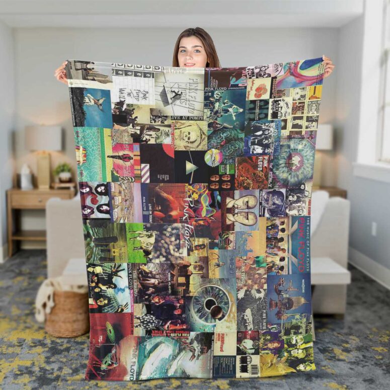 Pink Floyd Fleece Blanket - Albums Collage Premium