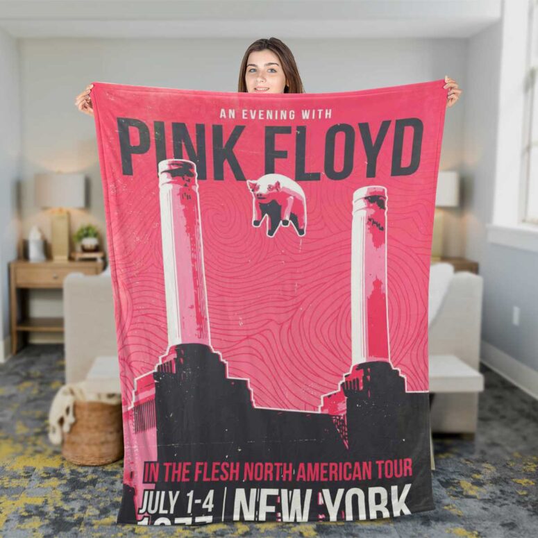 Pink Floyd Fleece Blanket - In The Flesh North American Tour Poster Premium