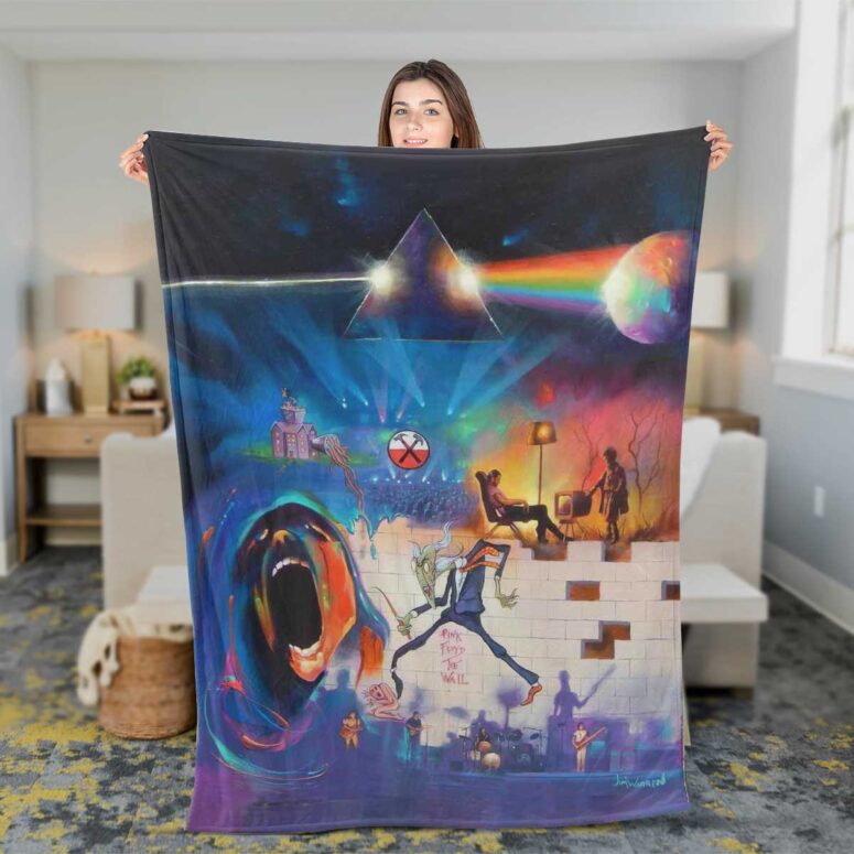 Pink Floyd Fleece Blanket - The Wall Dark Side of The Moon Fine Art Premium Pink Floyd Fleece Blanket - The Wall Dark Side of The Moon Fine Art Premium