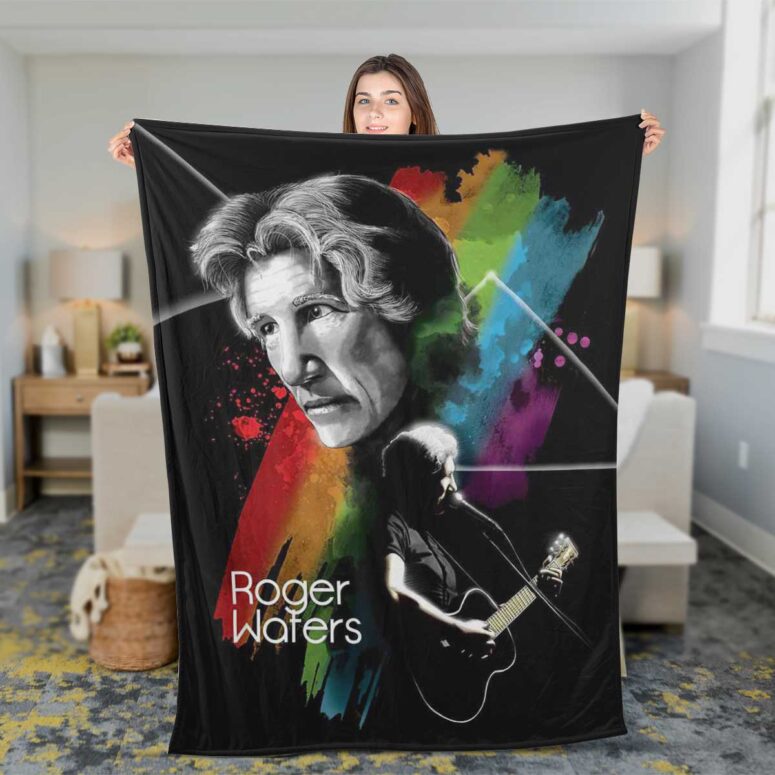 Pink Floyd Fleece Blanket - Roger Water Art Premium Pink Floyd Fleece Blanket - Roger Water Art Premium