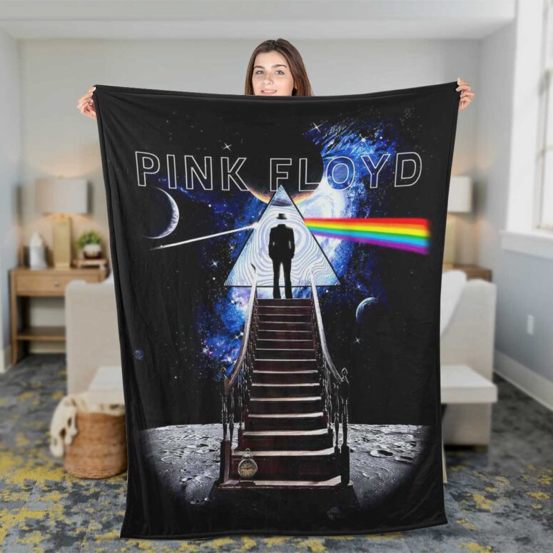 Pink Floyd Fleece Blanket - Stairway To The Moon Premium