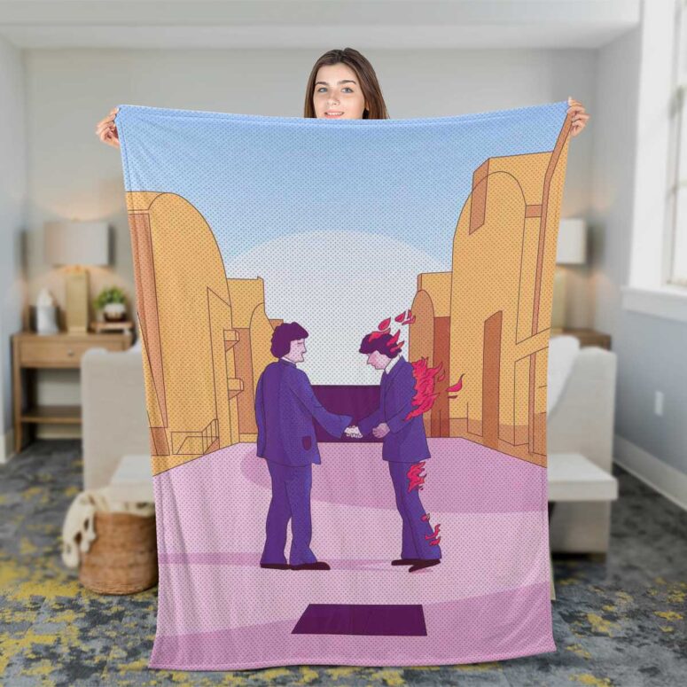 Pink Floyd Fleece Blanket - Wish you were here Art Pink Floyd Premium