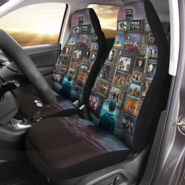 Pink Floyd Car Seat Cover Airbag Compatible - Boy Watching Pink Floyd Show Pink Floyd Car Seat Cover Airbag Compatible - Boy Watching Pink Floyd Show