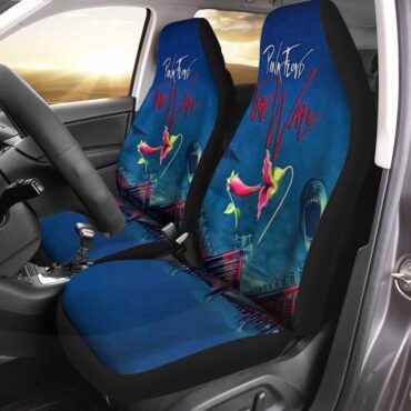 Pink Floyd Seat Cover Airbag Compatible - The Wall Hammer Flower Screaming Face Car