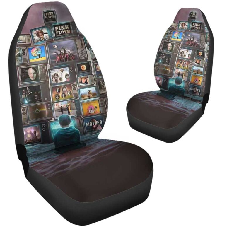 Pink Floyd Car Seat Cover Airbag Compatible - Boy Watching Pink Floyd Show Pink Floyd Car Seat Cover Airbag Compatible - Boy Watching Pink Floyd Show