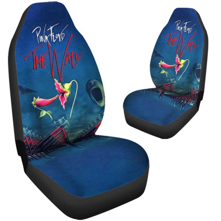 Pink Floyd Seat Cover Airbag Compatible - The Wall Hammer Flower Screaming Face Car