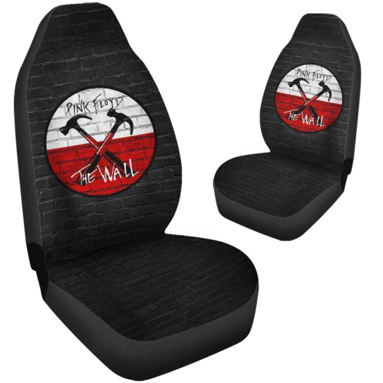 Pink Floyd Car Seat Cover Airbag Compatible - The Wall Emblem on Brick Background