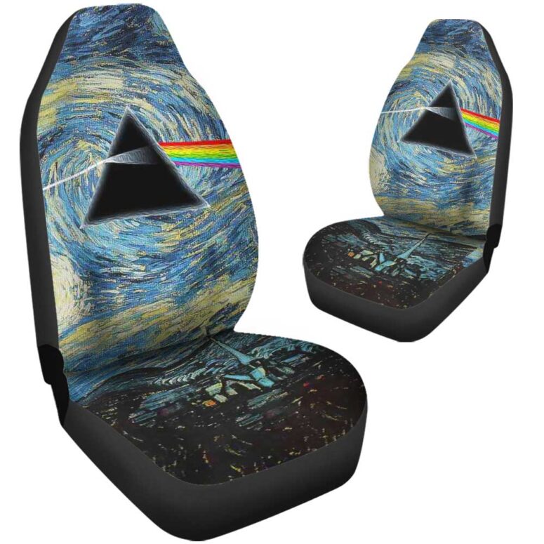 Pink Floyd Car Seat Cover Airbag Compatible - Starry Night Dark Side Of The Moon Van Gogh