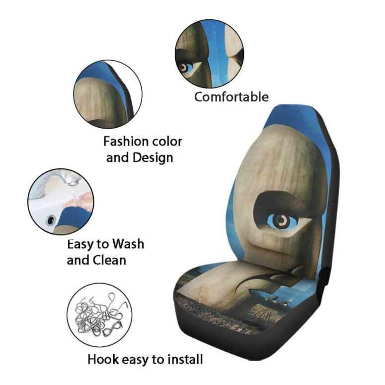 Pink Floyd Car Seat Cover Airbag Compatible - Division Bell Stone Heads Pink Floyd Car Seat Cover Airbag Compatible - Division Bell Stone Heads