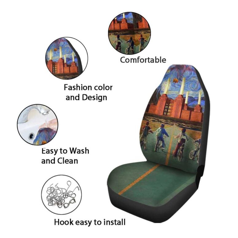 Pink Floyd Car Seat Cover Airbag Compatible - Pigs Can Fly Stranger Things x Animals Pink Floyd Car Seat Cover Airbag Compatible - Pigs Can Fly Stranger Things x Animals