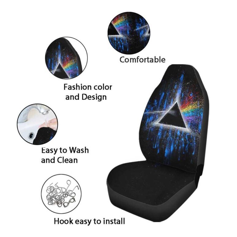Pink Floyd Car Seat Cover - Dark Side Of Moon Art Blue Pink Floyd Car Seat Cover - Dark Side Of Moon Art Blue