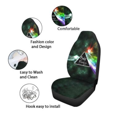 Pink Floyd Car Seat Cover Airbag Compatible - Dark Side Of Moon Galaxy Green